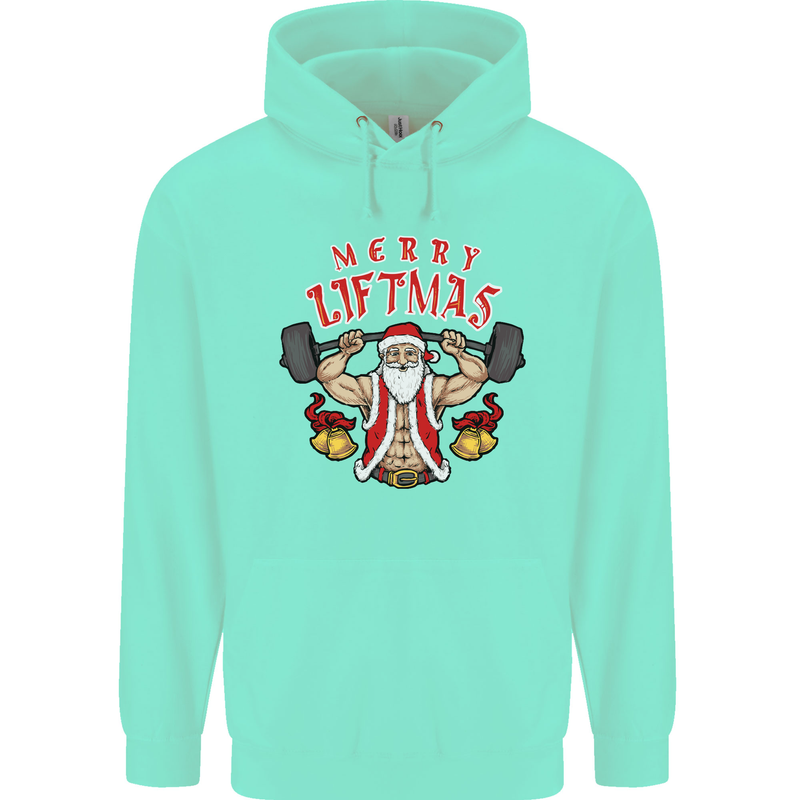 Merry Liftmas Childrens Kids Hoodie Peppermint