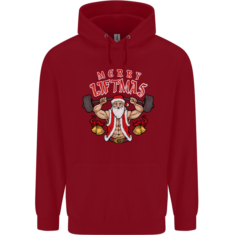 Merry Liftmas Childrens Kids Hoodie Red