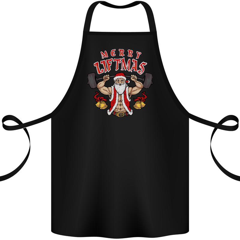 Merry Liftmas Cotton Apron 100% Organic Black