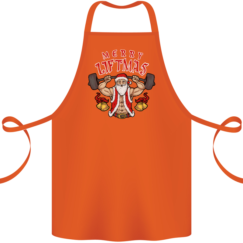 Merry Liftmas Cotton Apron 100% Organic Orange