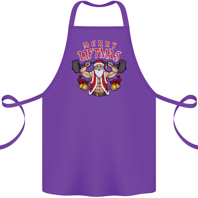 Merry Liftmas Cotton Apron 100% Organic Purple