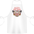 Merry Liftmas Cotton Apron 100% Organic White