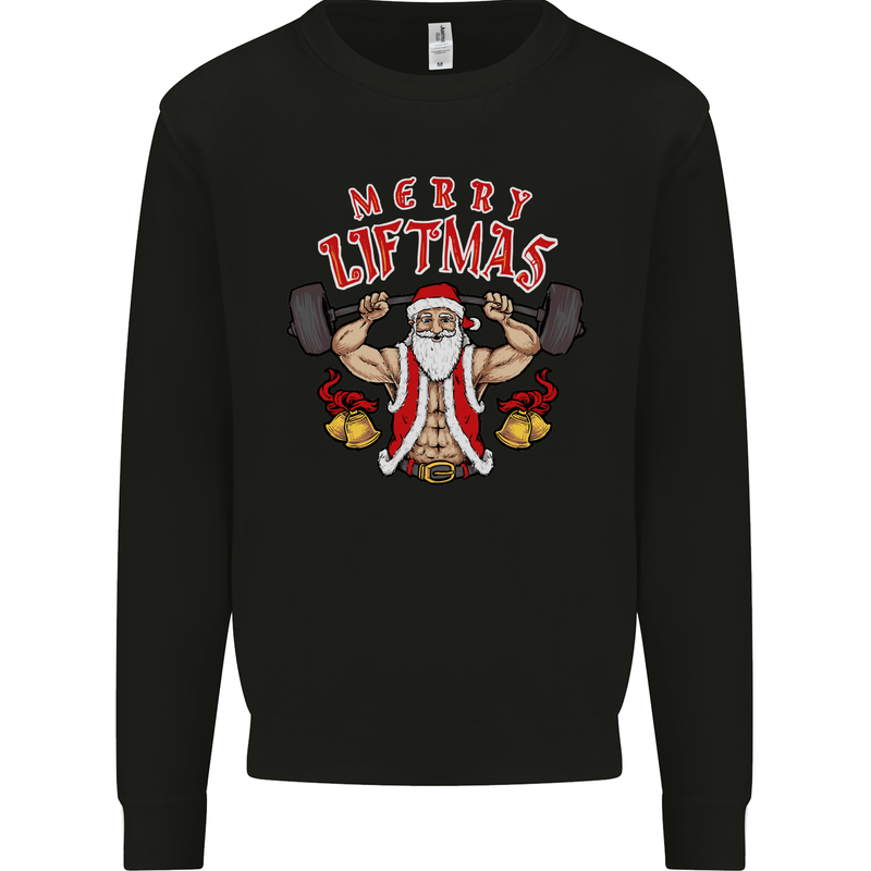 Merry Liftmas Kids Sweatshirt Jumper Black