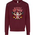 Merry Liftmas Kids Sweatshirt Jumper Maroon