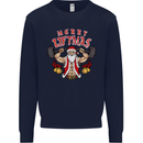 Merry Liftmas Kids Sweatshirt Jumper Navy Blue