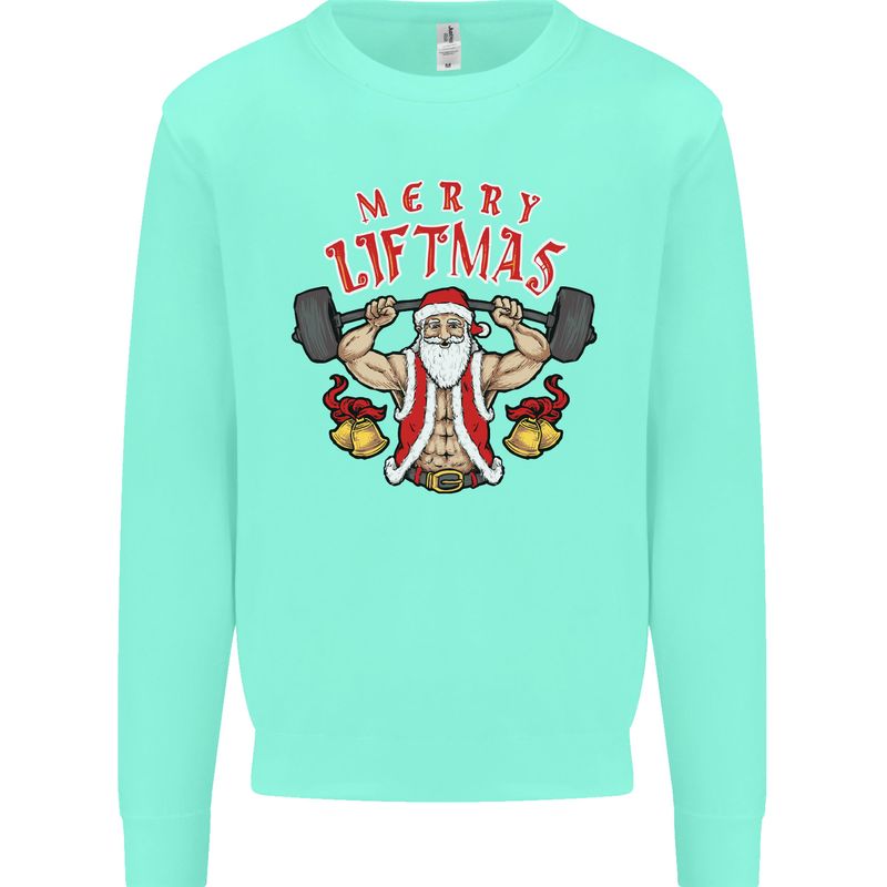Merry Liftmas Kids Sweatshirt Jumper Peppermint