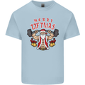 Merry Liftmas Kids T-Shirt Childrens Light Blue