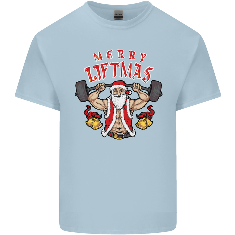 Merry Liftmas Kids T-Shirt Childrens Light Blue
