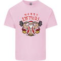 Merry Liftmas Kids T-Shirt Childrens Light Pink