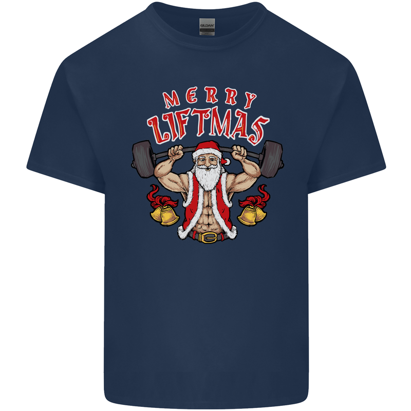 Merry Liftmas Kids T-Shirt Childrens Navy Blue