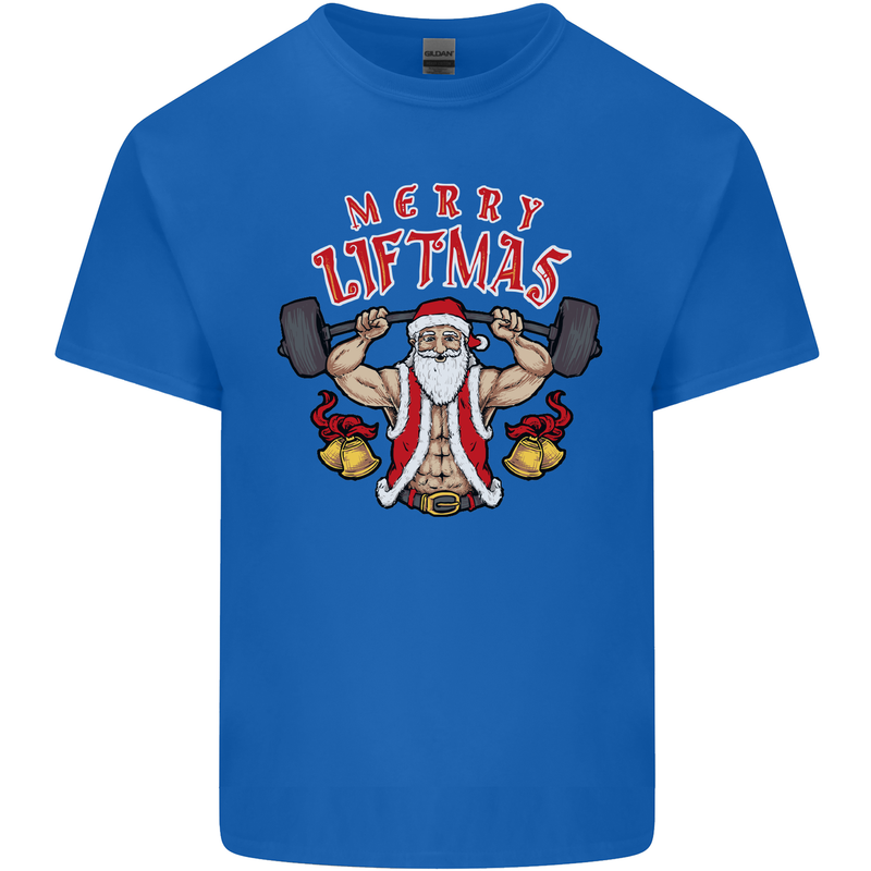 Merry Liftmas Kids T-Shirt Childrens Royal Blue