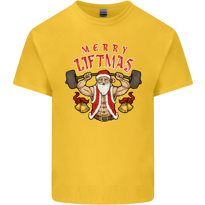 Merry Liftmas Kids T-Shirt Childrens Yellow
