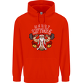 Merry Liftmas Mens 80% Cotton Hoodie Bright Red