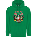 Merry Liftmas Mens 80% Cotton Hoodie Irish Green