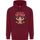 Merry Liftmas Mens 80% Cotton Hoodie Maroon