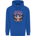 Merry Liftmas Mens 80% Cotton Hoodie Royal Blue