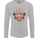 Merry Liftmas Mens Long Sleeve T-Shirt Sports Grey