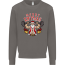 Merry Liftmas Mens Sweatshirt Jumper Charcoal
