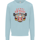 Merry Liftmas Mens Sweatshirt Jumper Light Blue