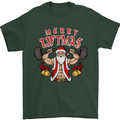 Merry Liftmas Mens T-Shirt Cotton Gildan Forest Green