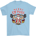 Merry Liftmas Mens T-Shirt Cotton Gildan Light Blue