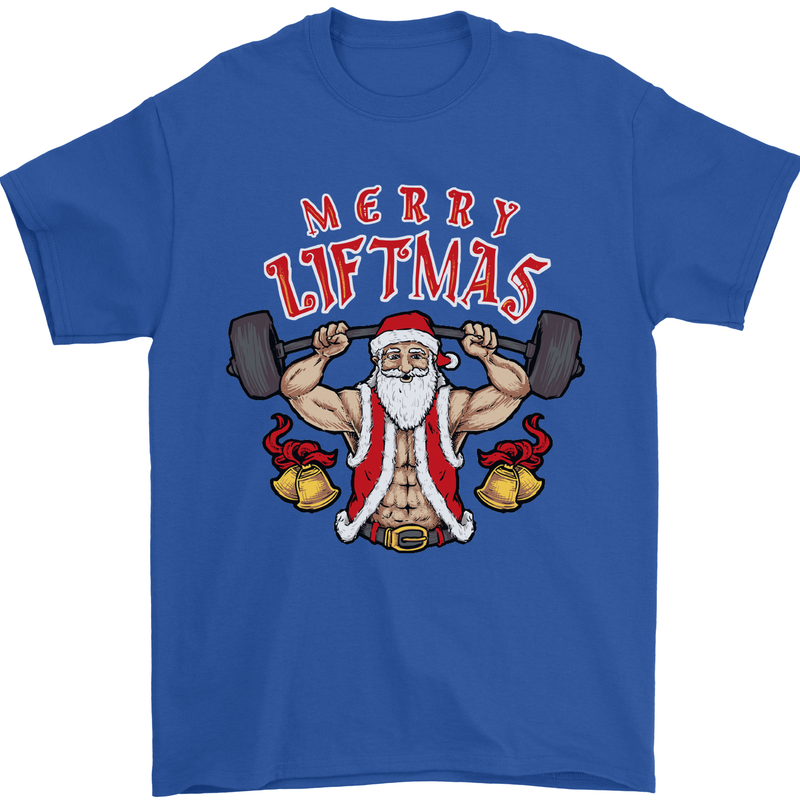 Merry Liftmas Mens T-Shirt Cotton Gildan Royal Blue