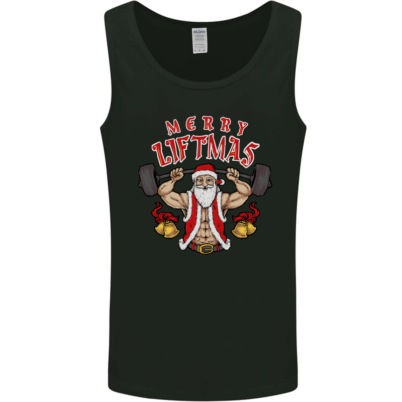 Merry Liftmas Mens Vest Tank Top Black