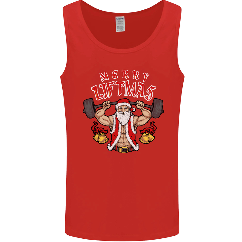 Merry Liftmas Mens Vest Tank Top Red