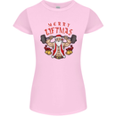 Merry Liftmas Womens Petite Cut T-Shirt Light Pink
