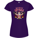 Merry Liftmas Womens Petite Cut T-Shirt Purple