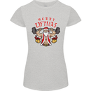Merry Liftmas Womens Petite Cut T-Shirt Sports Grey