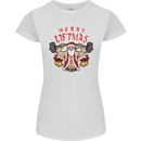 Merry Liftmas Womens Petite Cut T-Shirt White