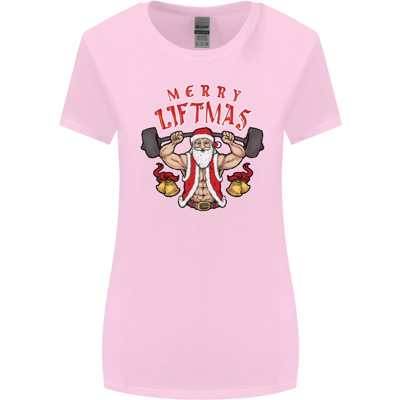 Merry Liftmas Womens Wider Cut T-Shirt Light Pink