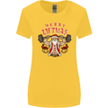 Merry Liftmas Womens Wider Cut T-Shirt Yellow