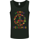 Merry Peacemas Christmas Peace Wreath Mens Vest Tank Top Black