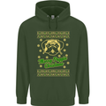 Merry Puggin' Christmas Funny Pug Childrens Kids Hoodie Forest Green