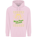Merry Puggin' Christmas Funny Pug Childrens Kids Hoodie Light Pink