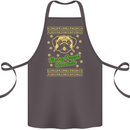 Merry Puggin' Christmas Funny Pug Cotton Apron 100% Organic Dark Grey