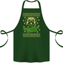 Merry Puggin' Christmas Funny Pug Cotton Apron 100% Organic Forest Green