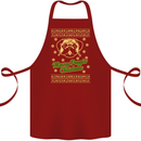 Merry Puggin' Christmas Funny Pug Cotton Apron 100% Organic Maroon