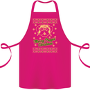 Merry Puggin' Christmas Funny Pug Cotton Apron 100% Organic Pink
