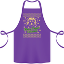 Merry Puggin' Christmas Funny Pug Cotton Apron 100% Organic Purple