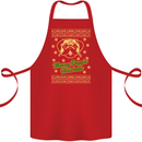 Merry Puggin' Christmas Funny Pug Cotton Apron 100% Organic Red