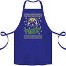 Merry Puggin' Christmas Funny Pug Cotton Apron 100% Organic Royal Blue