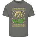 Merry Puggin' Christmas Funny Pug Kids T-Shirt Childrens Charcoal