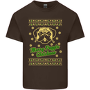 Merry Puggin' Christmas Funny Pug Kids T-Shirt Childrens Chocolate