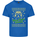 Merry Puggin' Christmas Funny Pug Kids T-Shirt Childrens Royal Blue