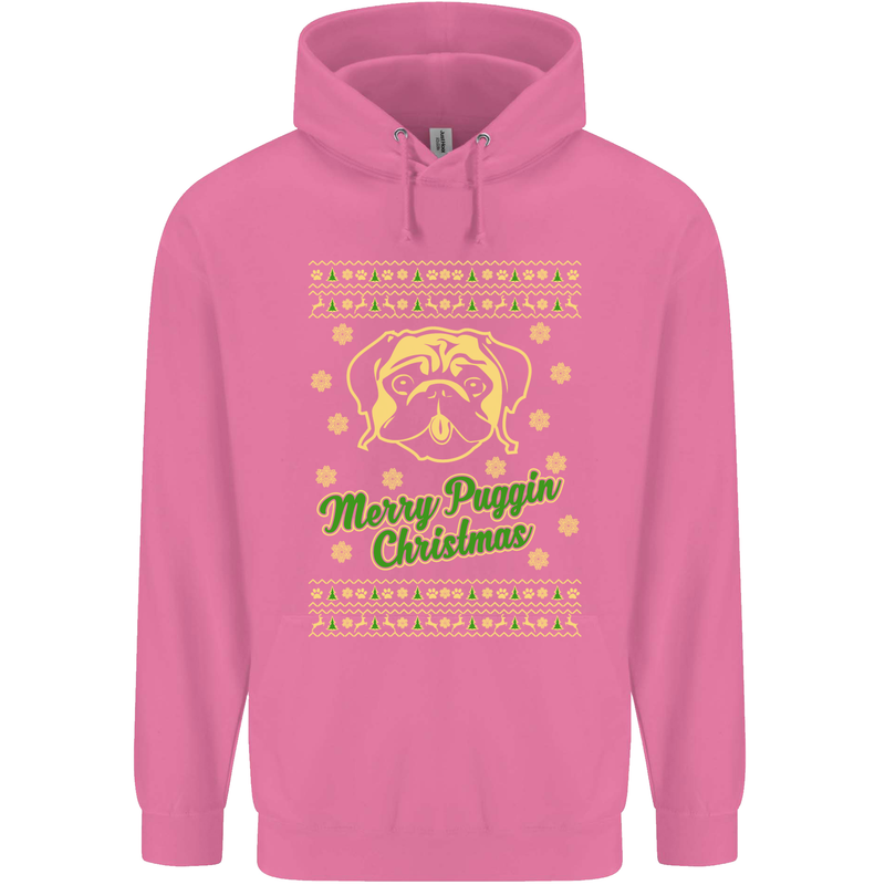 Merry Puggin' Christmas Funny Pug Mens 80% Cotton Hoodie Azelea