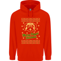 Merry Puggin' Christmas Funny Pug Mens 80% Cotton Hoodie Bright Red