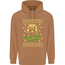 Merry Puggin' Christmas Funny Pug Mens 80% Cotton Hoodie Caramel Latte